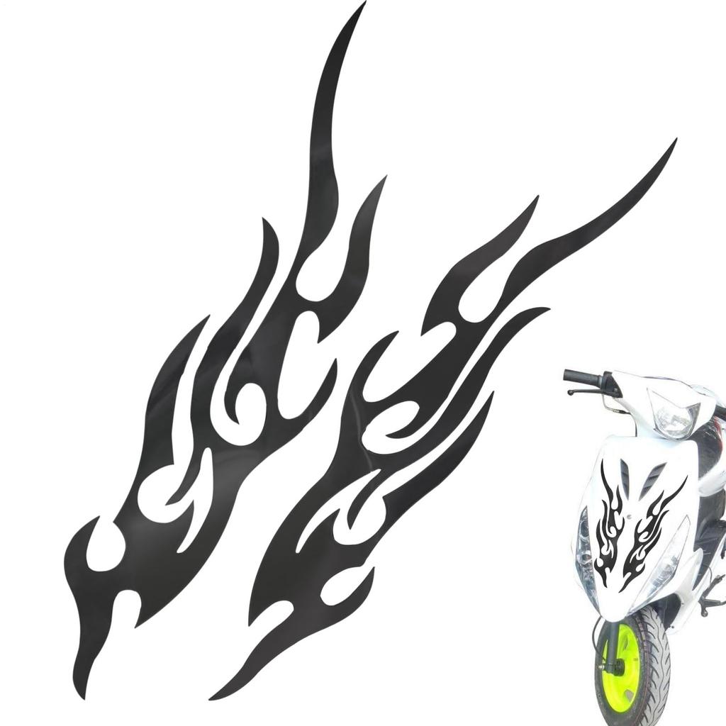 Fizepgo Motorcycle Sticker, Flame Decal - 2 Waterproof Emblem Design for Bumper Truck Golf Cart Mailbox Window Suitcase