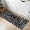 Dark Gray Kitchen Rug, Laundry Room Mat, Made of Plush Material, 1.19 cm Thick, Water-absorbent and Slip-resistant. Suitable for Entryways, Bedrooms,