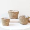 S/M/L Straw Weaving Flower Plant Pot Handmade Leakproof Flowerpot Storage Baskets Decorative Grass Woven Planter Basket Outdoor