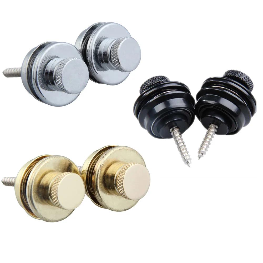 10-2PCS Electric Guitar Straplock Zinc Alloy Bass Safety Straplock Flat Head Non-slip Replacement Musical Instrument Accessories
