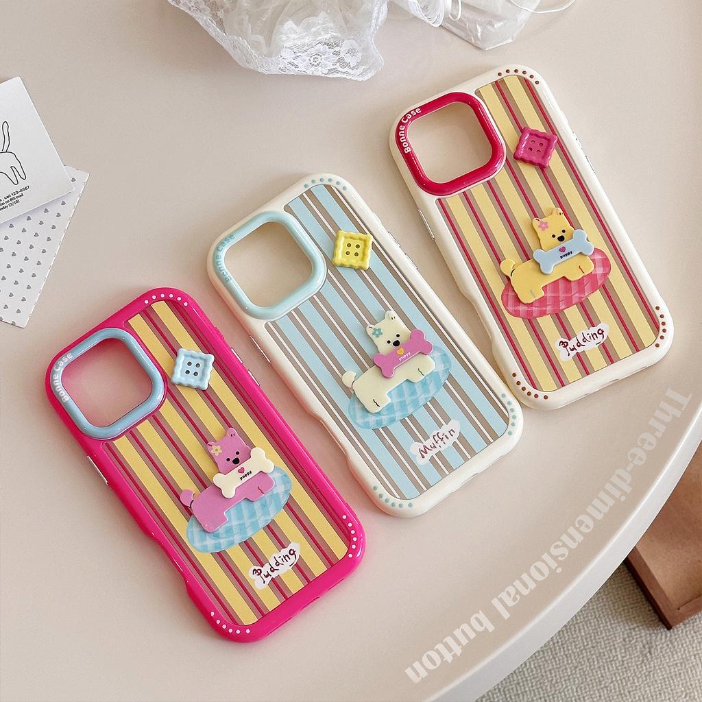 Colorful Stripes Suitable for IPhone16 Apple 15 Mobile Phone Case 14ProMax Three Dimensional Cartoon 16 Acrylic 12 Anti-fall