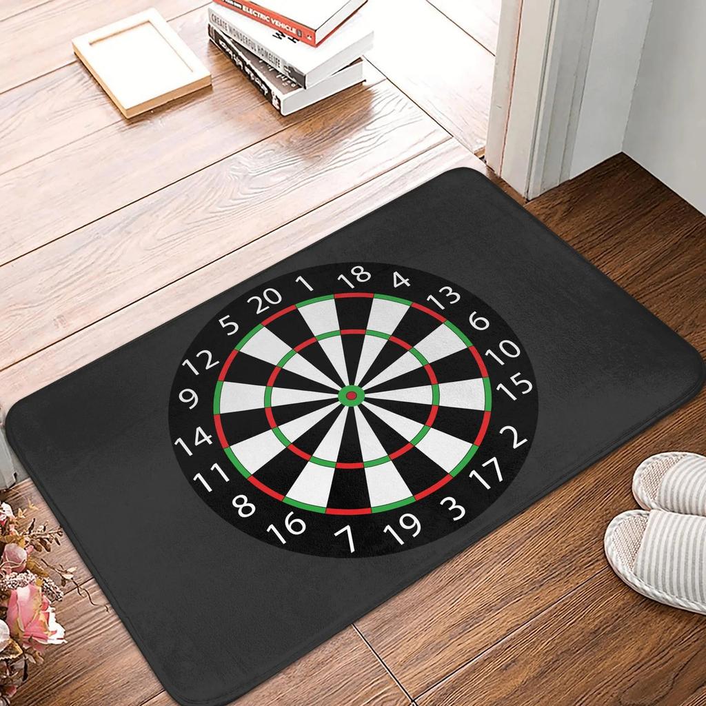 Sports ThemedCarpet Mat Dart Board Archery Flame Printing Anti Slip Carpet Home DecorationIndoor Game Room Living Room Floor Mat