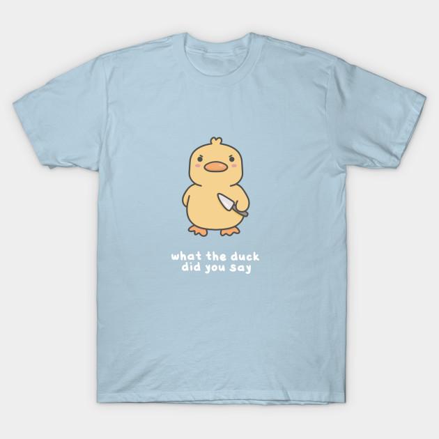 Men Black Print T-shirt What The Duck No-Cut Transfer Paper Print Cotton Tshirt M