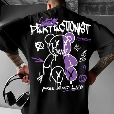 Herren Sommer 100 Baumwolle modisch lässig Sport locker amerikanisch Street Buchstaben bedruckt Rundhals Kurzarm T-Shirt Top#Farbe