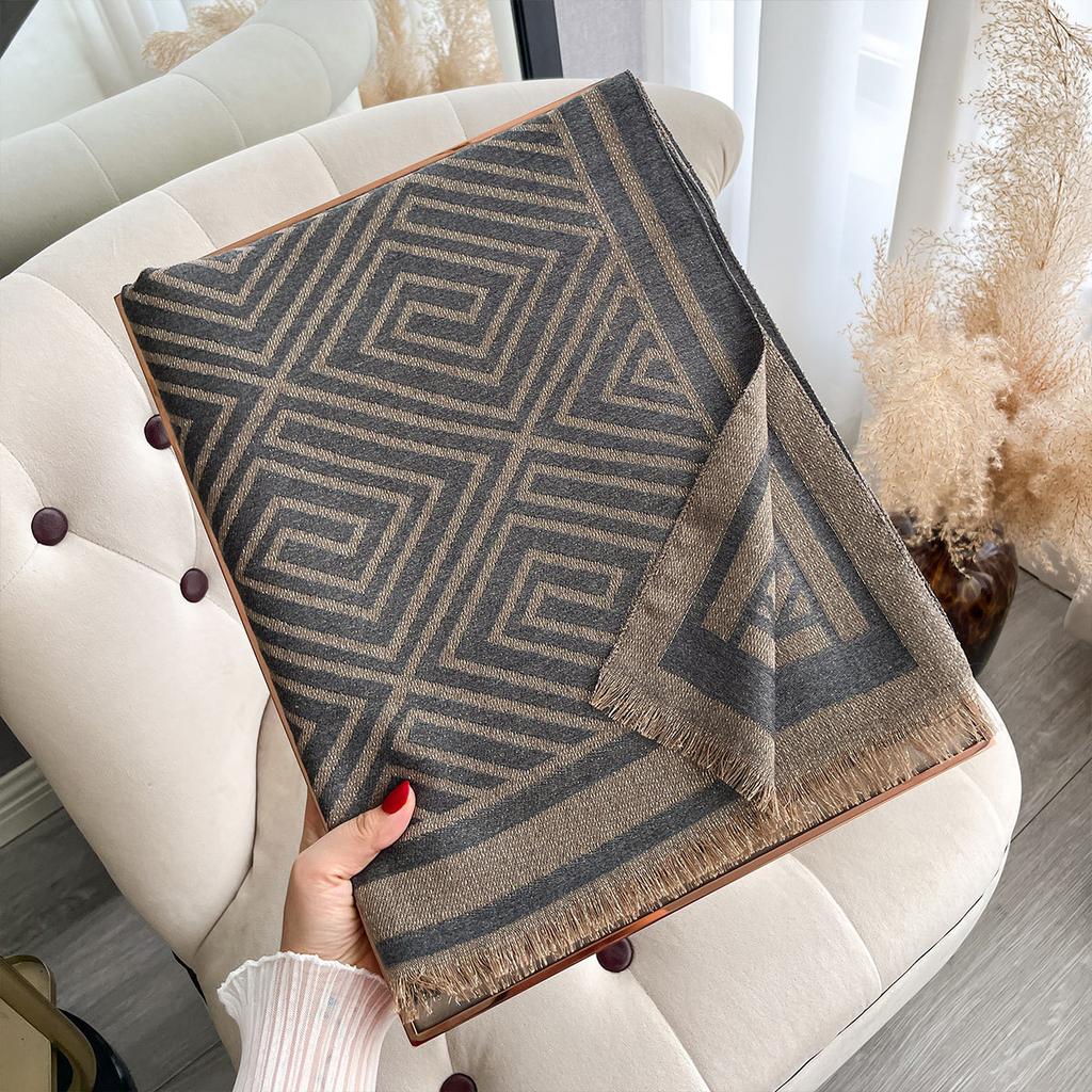 Spring and Autumn Thin Scarf Double-sided Imitation Cashmere Scarf Women's Four Seasons New Outer Shawl To Keep Warm