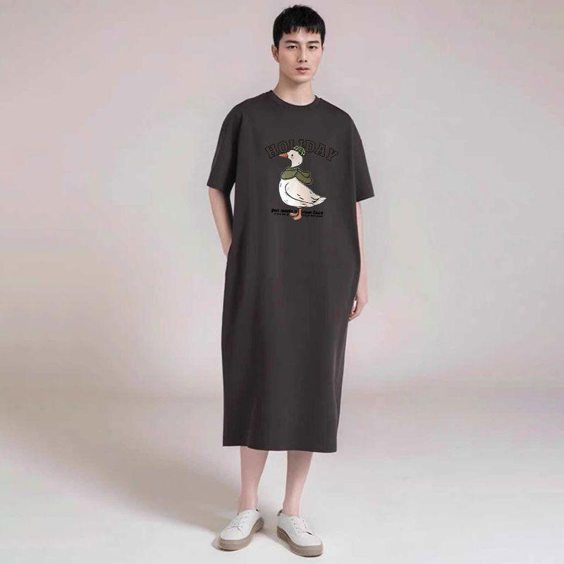 Men's Oversized Hoodie Robe Long Knee-Length Sleepwear, Fashion Pullover Bathrobe for Home and Lounge