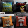 IInvincible FunnyY Cartoon Cushion Cover Natural Linen Organic Fabric DoubleSided Printing Sofa Home Decor Gift Pillow Case