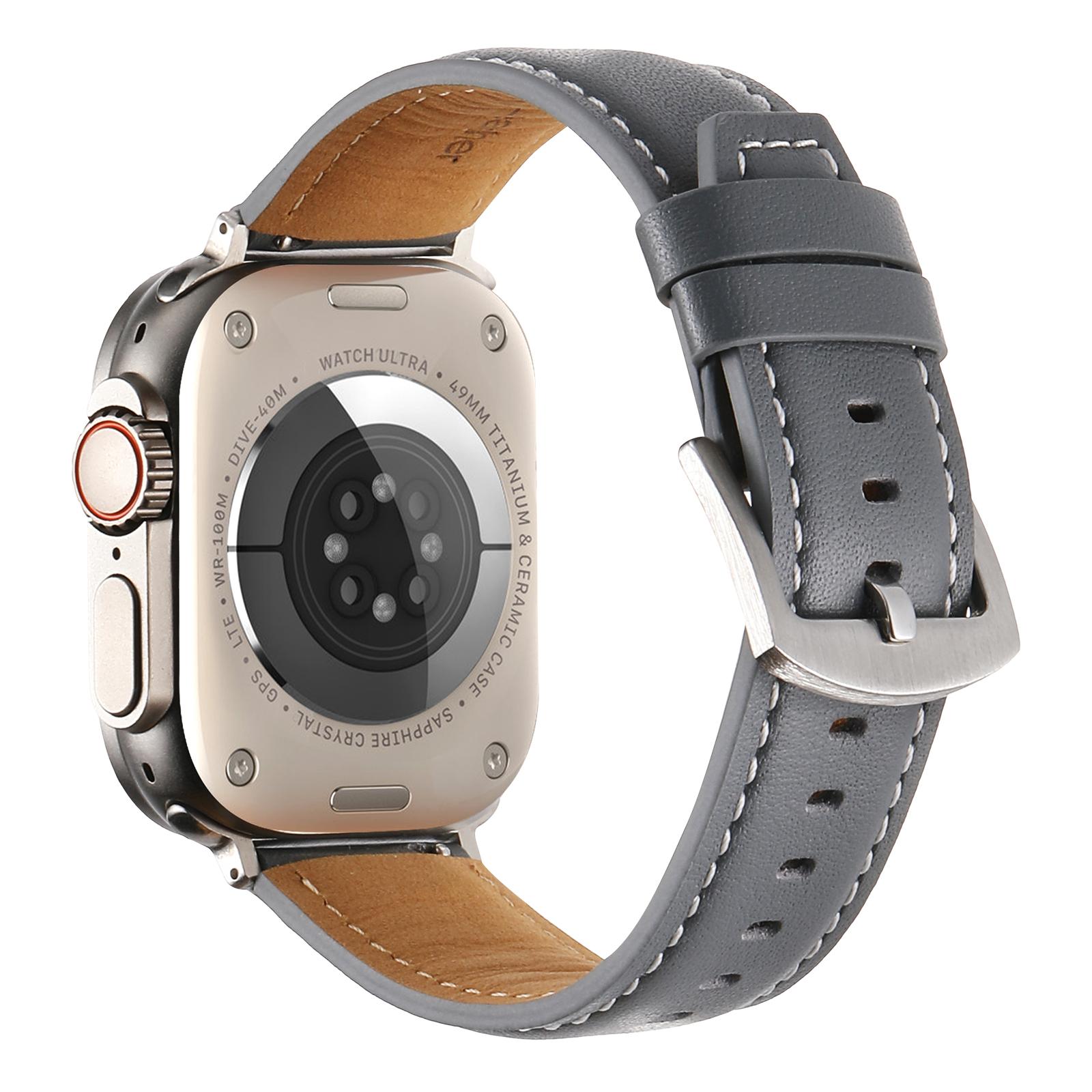 

For Apple Watch Series 10 46mm/Ultra 2 Ultra 49mm/9 8 7 45mm/SE (2023) SE (2022) SE 6 5 4 44mm/3 2 1 42mm Flat Textured Watch Strap Grey