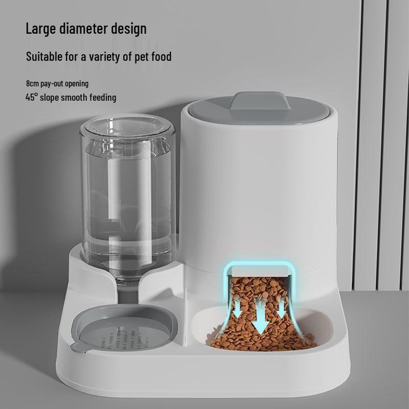 Automatic Pet Water & Food Dispenser - Large Capacity, No Plug-in Needed