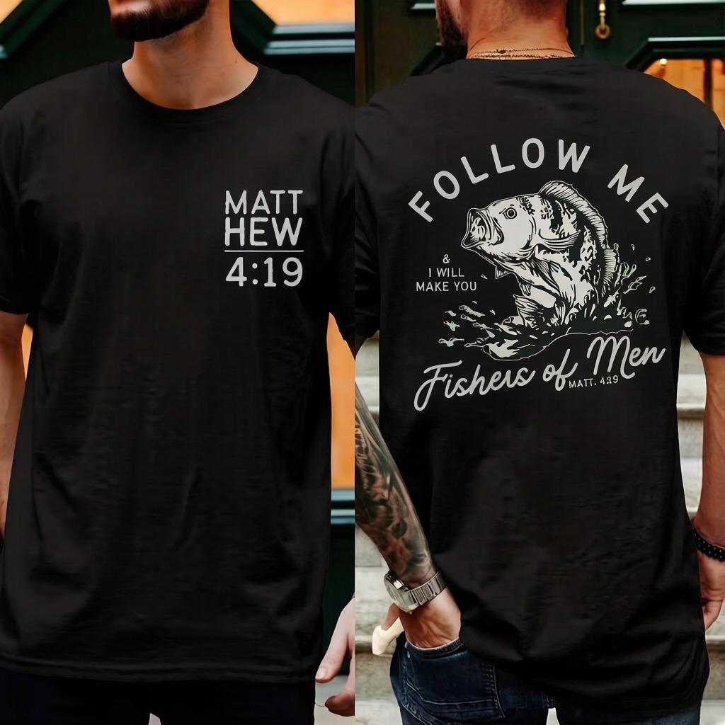 

T-shirt Summer Fishers of Men Print T Shirt Retro Christian Street Top Tee Vintage Christian Clothing S