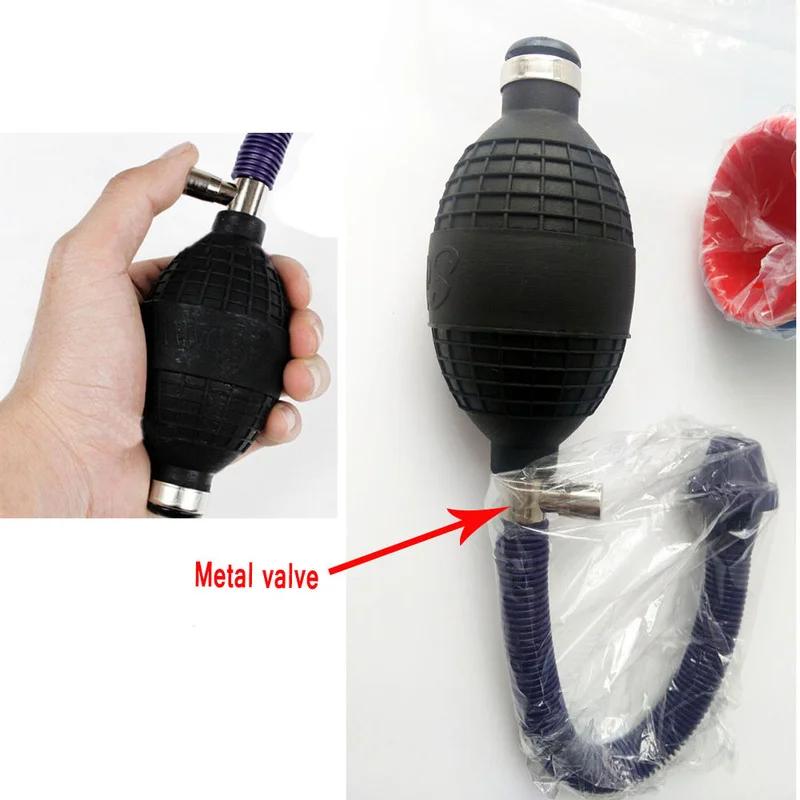 Penis Pump Enlargement Vacuum Pump with Metal Volve Rubber Sleeve Penis Extender Enlarger Enhance Erotic Sex Toy Product for Men