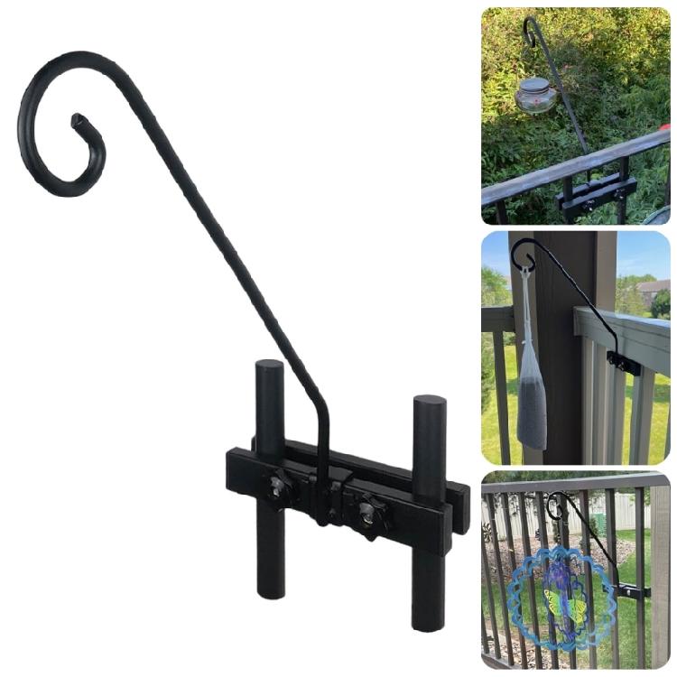 Gancio Decorativo per Ringhiera Balcone Esterno Gancio per Piante Gancio Robusto per Recinzione Ponte Ringhiera per Mangiatoie per Uccelli Cesto Fioriera