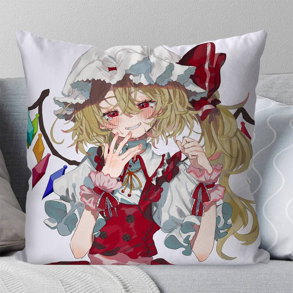 Touhou Project Flandre Scarlet Anime Pillow Case Fashion Square Pillowcase Bedroom Sofa Room Ins Decoration Leisure