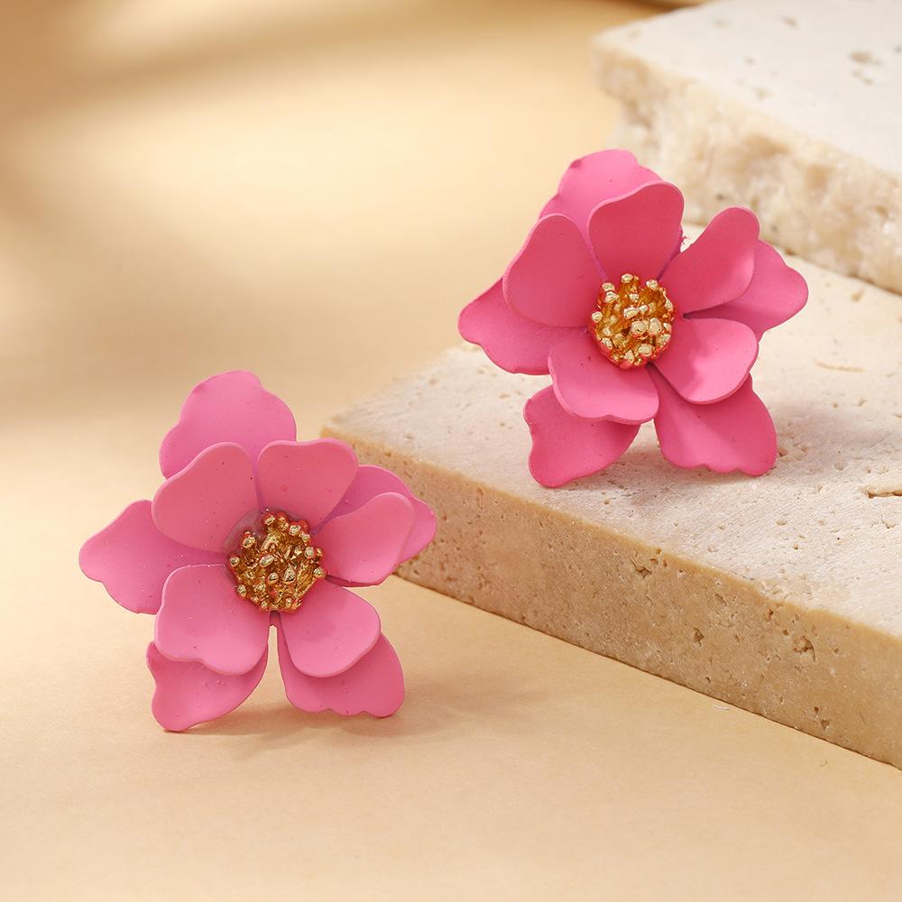 Women's Multi-layer Petal Flower Earrings - Japanese Korean Style