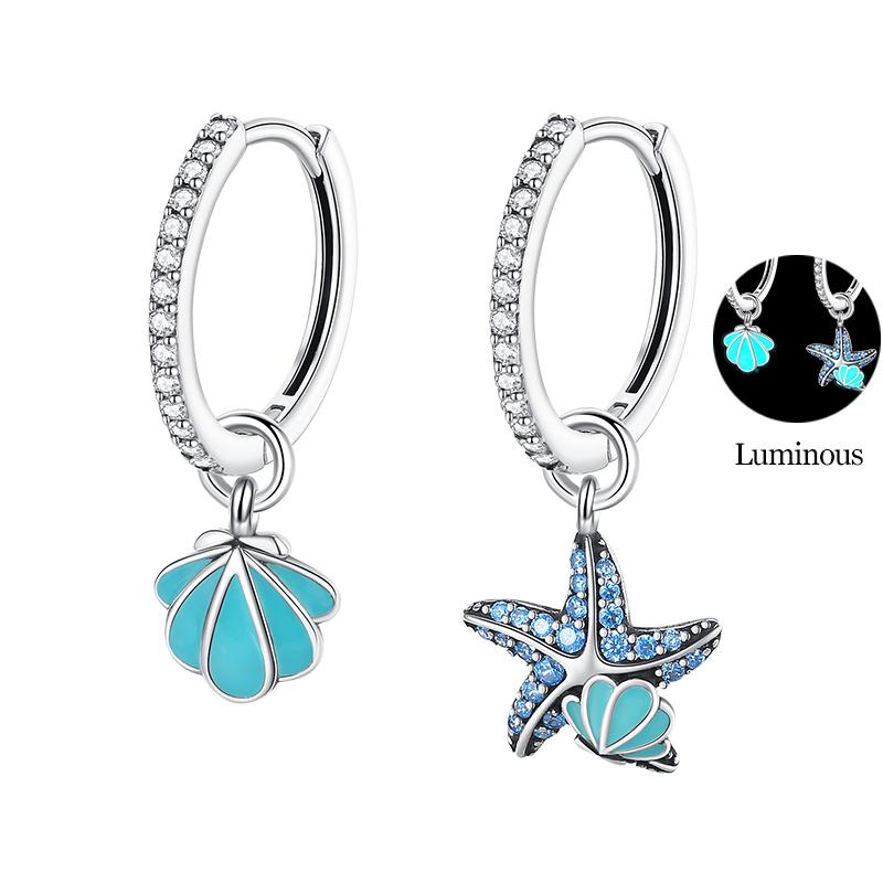 925 Silver Ocean Theme Earrings Dolphin Sea Star Shell Turtle Original Design Fashion Jewelry for Women
