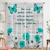 2pcs 2D flat printing Drapes Positive Thought Change Day Butterflies 100% Polyester Without Electricity Birthday Party Perfect