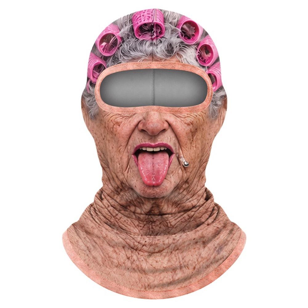 3D Face Printed Balaclava Vzor starca Maska na celú tvár pre Zimné Vonkajšie Športy Cyklistiku