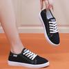 Women's White Lace-up Canvas Shoes - Soft, Breathable, Casual All-Match Sneakers for Spring and Autumn