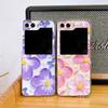 Retro Oil Painting Flower Phone Case For Samsung Galaxy Z Flip 6 5 3 4 Luxury PC Folding Hard Cover For Z Flip 7 Artistic Decor