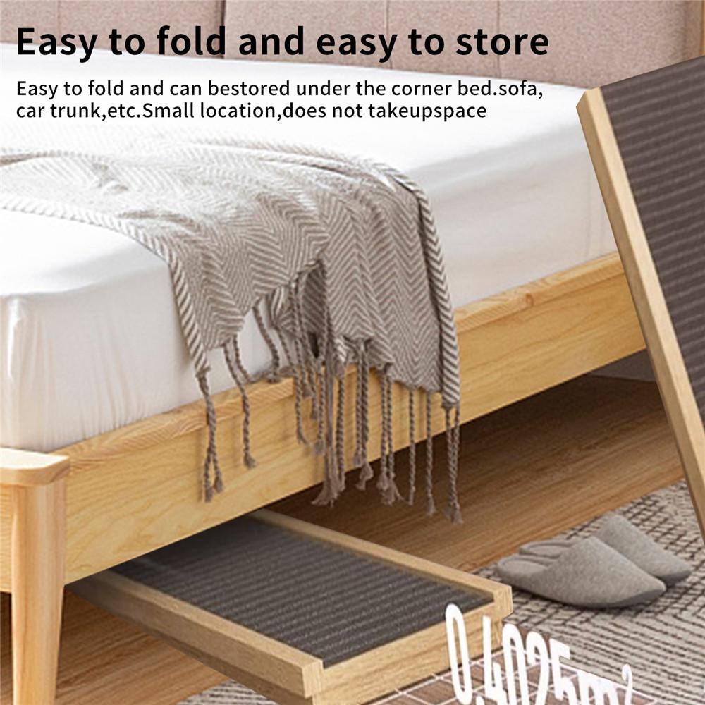 Adjustable Dog Ramp Pet Wooden Folding Dog & Cat Stair for Car Sofa Couch High Bed Non Slip Carpet Surface 2/4 Levels Height Adjustable