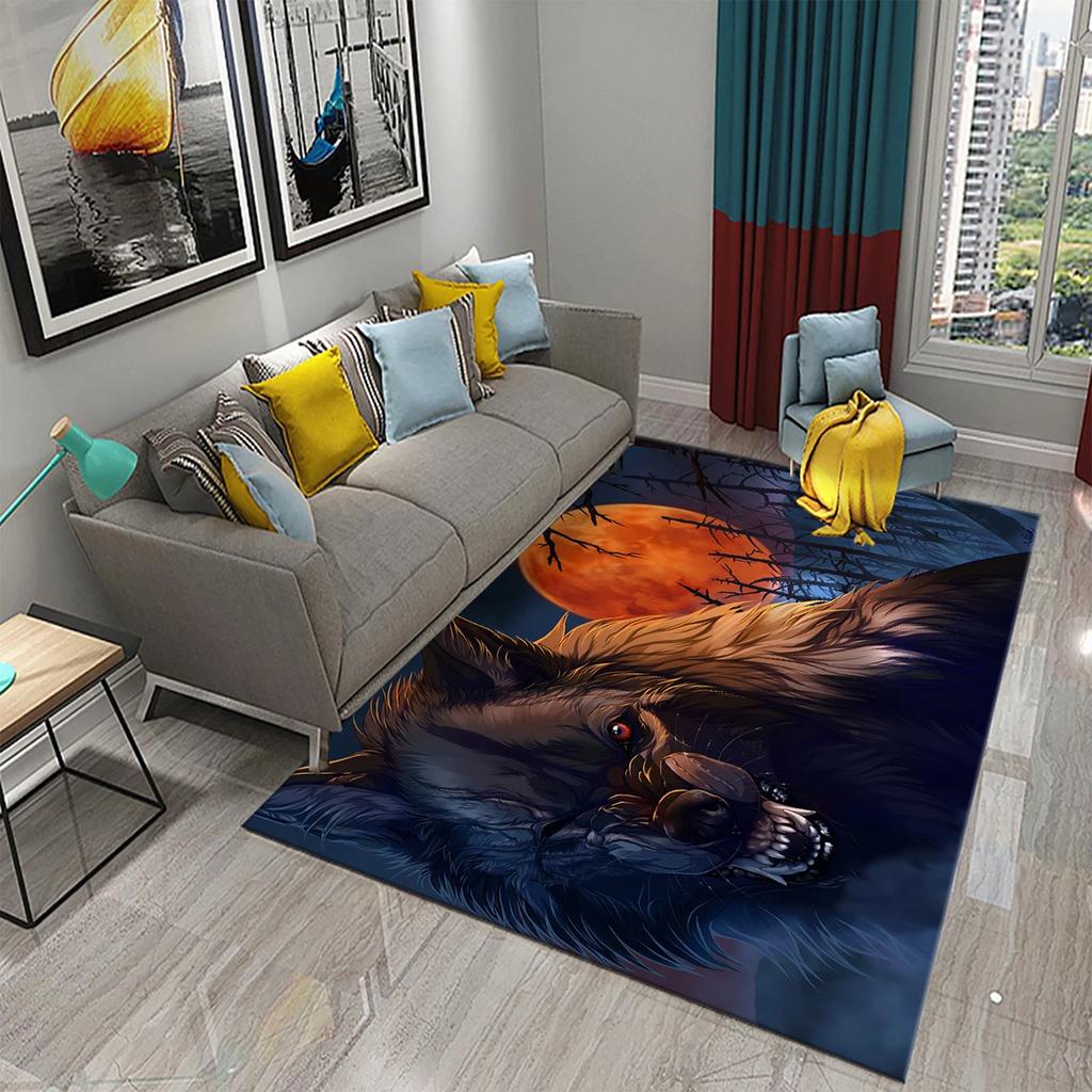 Visual Art Carpet Blue Ocean Castle Print Rug Creative Design Rectangle Area Rugs Yoga Mats Flat Mat Living Room Decor Door Mat