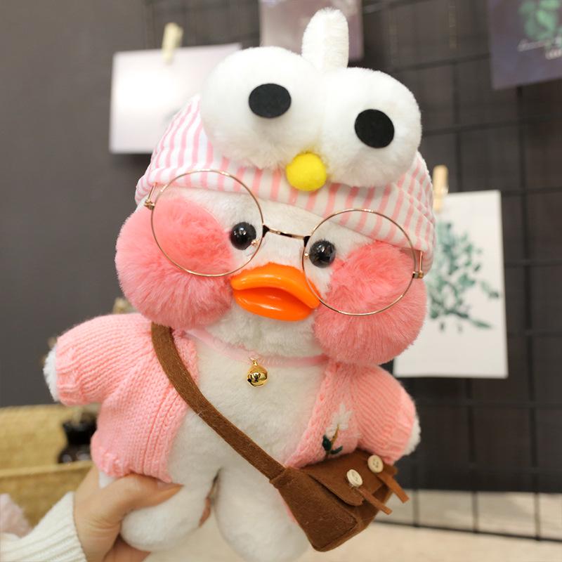 White Influencer Hyaluronic Acid Little Yellow Duck Plush Toy Hand Warmer Pillow Doll Birthday Gift
