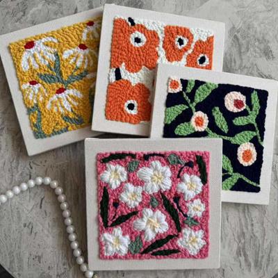 Stickset mit Punch Needle, DIY-Blumenstickset mit Punch Needle-Garnen, Punch Needle-Stickerei-Starter-Kit für Anfänger und Kinder