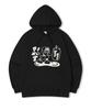 Fight Cat Oversized Fleece-Lined Printed Hooded Sweatshirt