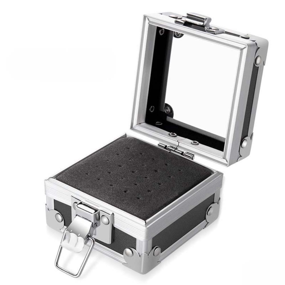 Professional Aluminum Display Storage Box with 25 Holes Nail Art Tools  Lady чёрный