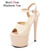 Fashion High Heels Plus Size 43 Women Shoes Classics 15cm Super High Heels Sandal Female Gladiator Shoes for Women Sexy Pumps Pole Dance