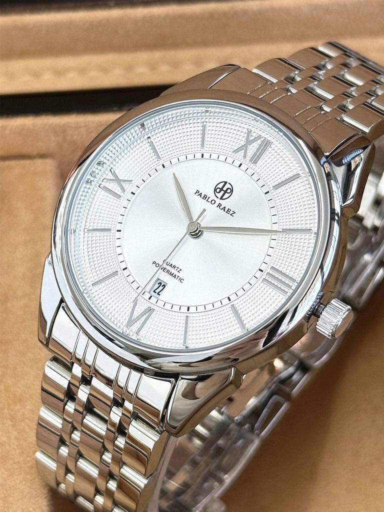 Herren Hochwertige Wasserdichte Quarz-Uhr aus Edelstahl