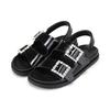 Women Leather Jewel Decoration Glitter Casual Sandals 2.5cm Bbj326