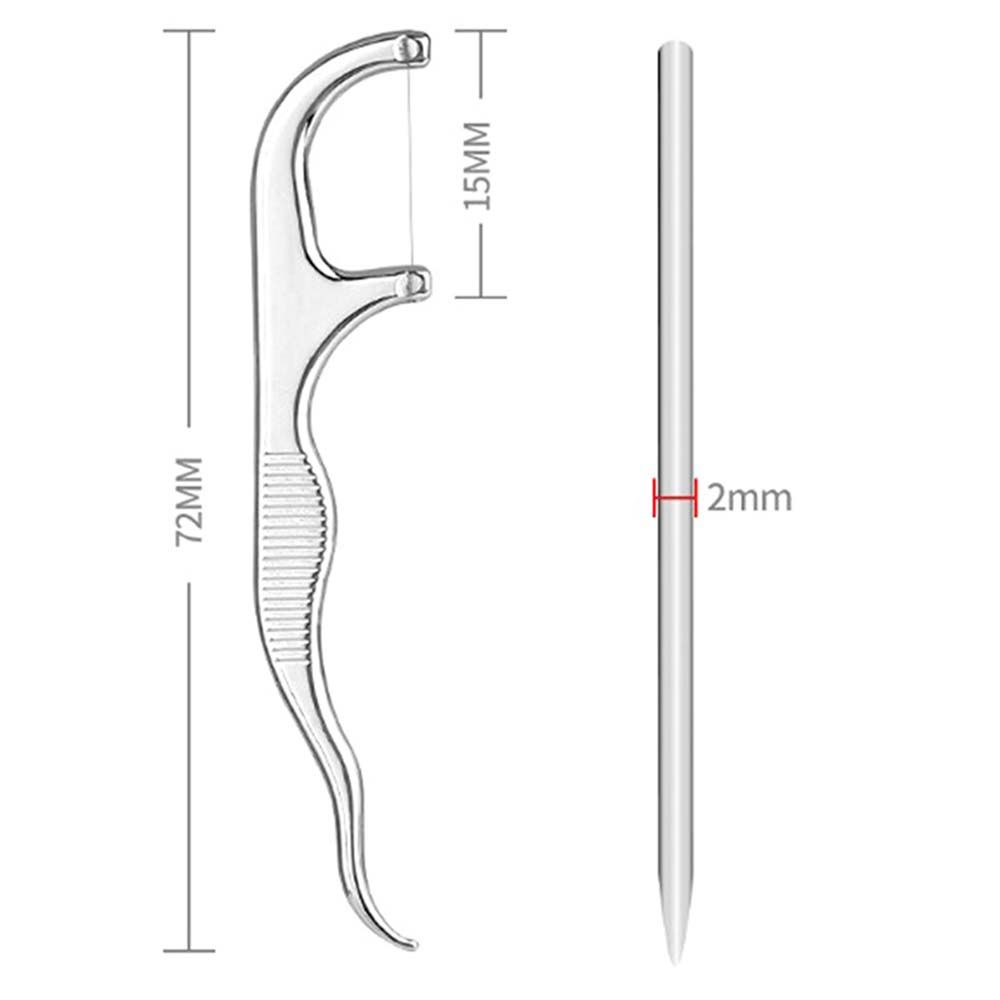Cleaning Lightweight Oral Hygiene Floss Stick Dental Floss Stainless Steel Flosser Flossing Holder