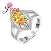 Fashion Wedding Bands Rings For Women High Quality Yellow CZ Crystal 925 Sterling Silver Engagement Party Ring Jewelry
