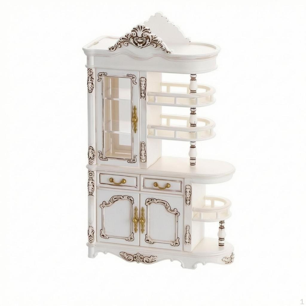 Miniature Display Cabinet Vintage Furniture Versatile for Collectors