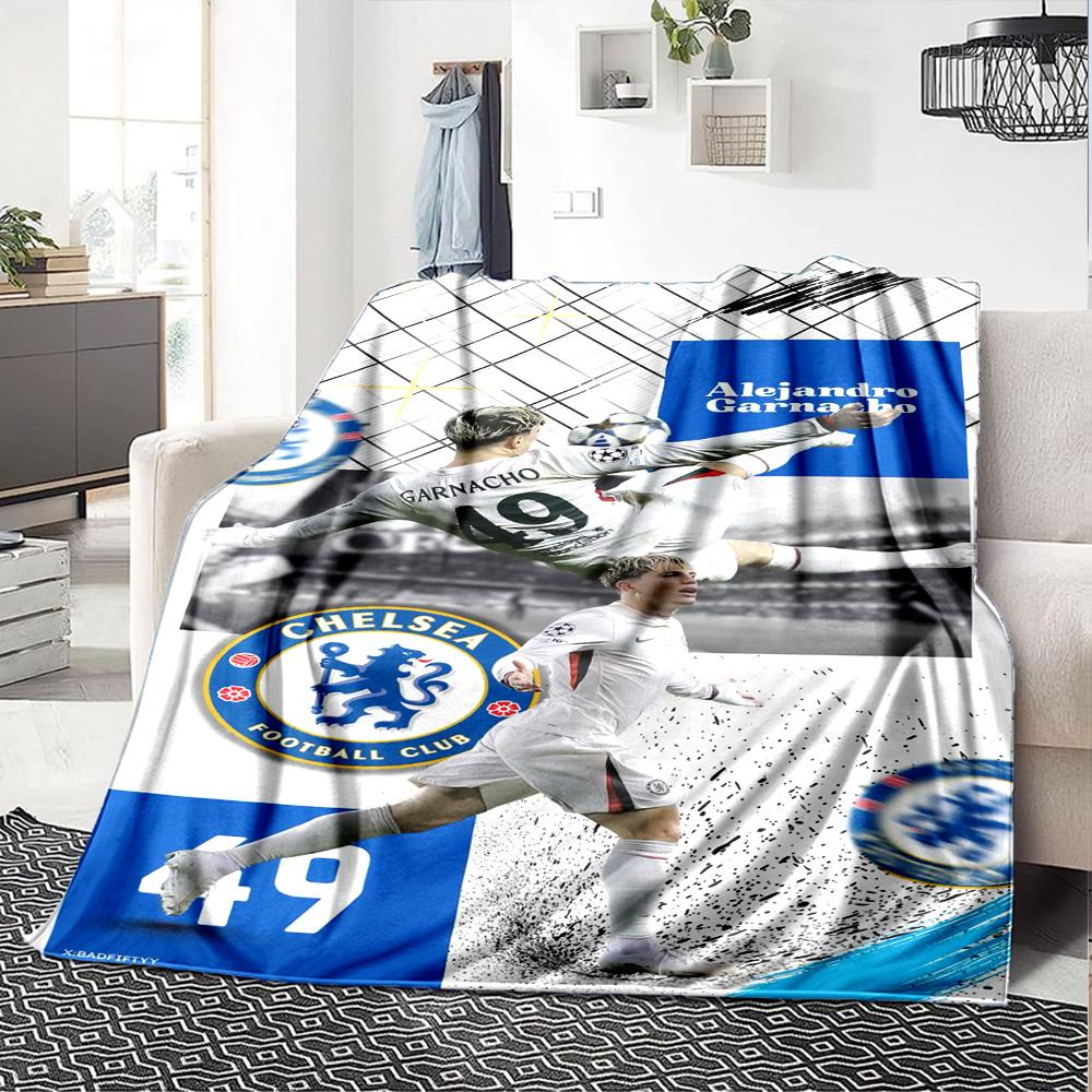 Chelsea Fc Football Player Blanket Soft & Cozy Great for Livingroom Bedding Office Four Seasons Multipurpose Stylish Decor
