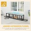 Cat Tunnel Cat Toy Made of Wood with 3 Doors, Expandable Play Tunnel for Cats Up To 10 Kg, 151.5 X 38.5 Cm Grey