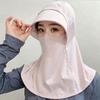Sun Hat Ice Silk Cooling Fabric UPF50+ Full Face Neck Gaiter Sun Protection Hat Breathable Holes Thin Cycling Headgear