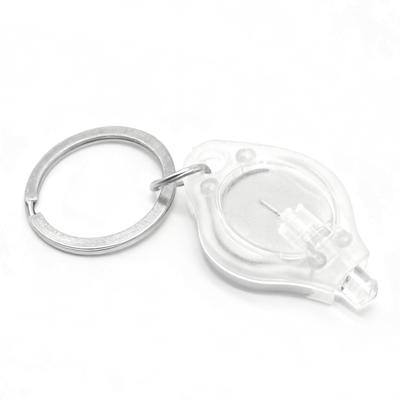 Keychain Flashlight Ultra Mini Key Ring Light Rhombus Shape for UV Curing Purple Light