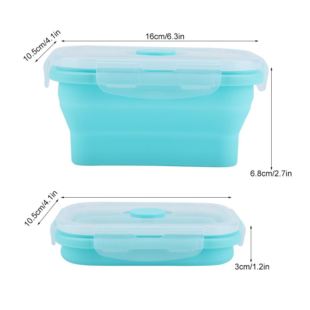 Scatola Pranzo Portatile in Silicone 4 Misure Pieghevole Sicura per Microonde Contenitore per Alimenti