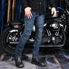 Mens Motorcycle Riding Pants With Built-in Protective Padding Elastic Stretch Denim Style Biker Trousers Use
