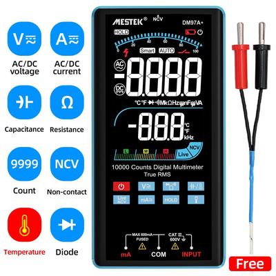 9999 Counts Digital Multimeter True RMS AC DC NCV Smart Multimetro Tester Ohm Capacitance Hz Voltage Meter Multimeters