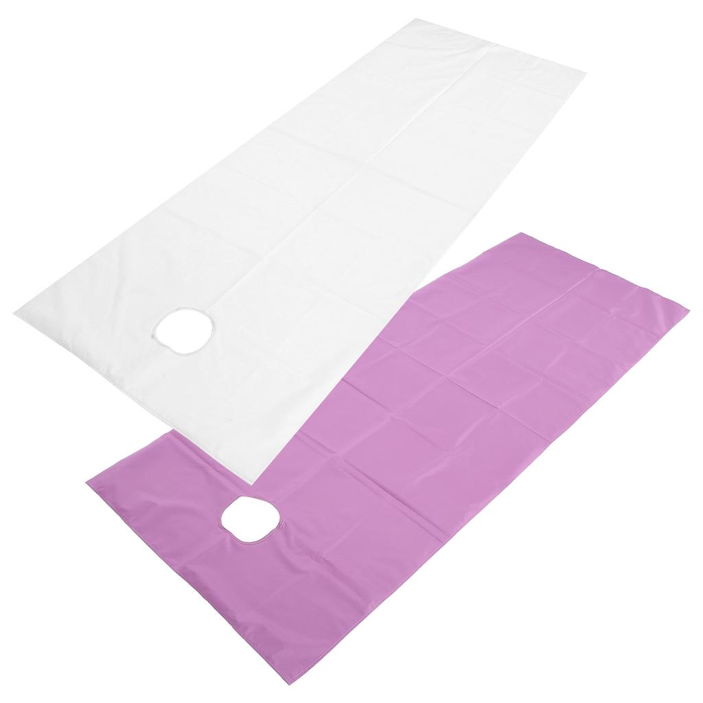 2 Stück Einweg-Bettlaken, atmungsaktiv, wasserdicht, Polyester, Massagebettbezug für Schönheitssalon(Weiß Lila )
