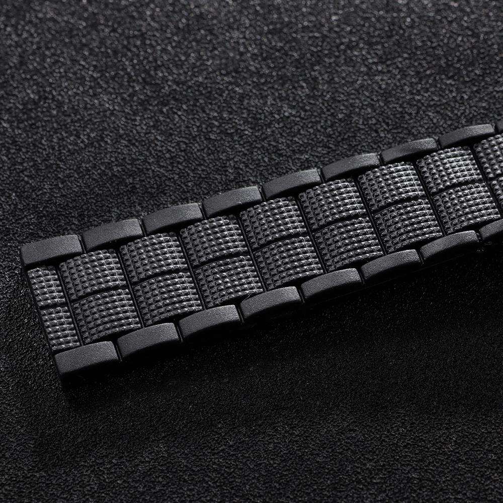 Silicone Soft Watchband Watch Strap 20mm 22mm Sports Waterproof Folding Safety Buckle Soft Silicone Strap Watch Accessories