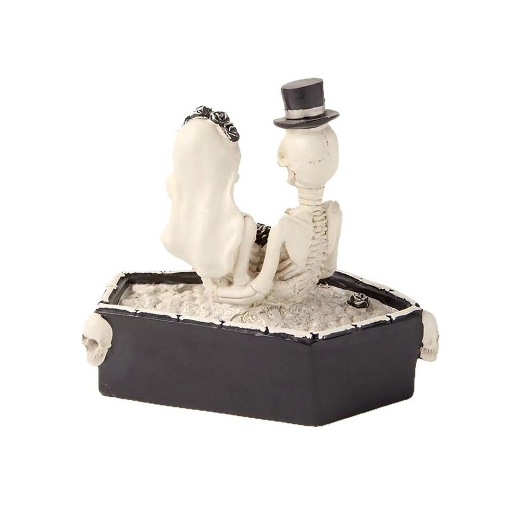 Coffin Skeleton Couple Home Furnishings Gothic Decoration Resin Crafts Funny Atmosphere