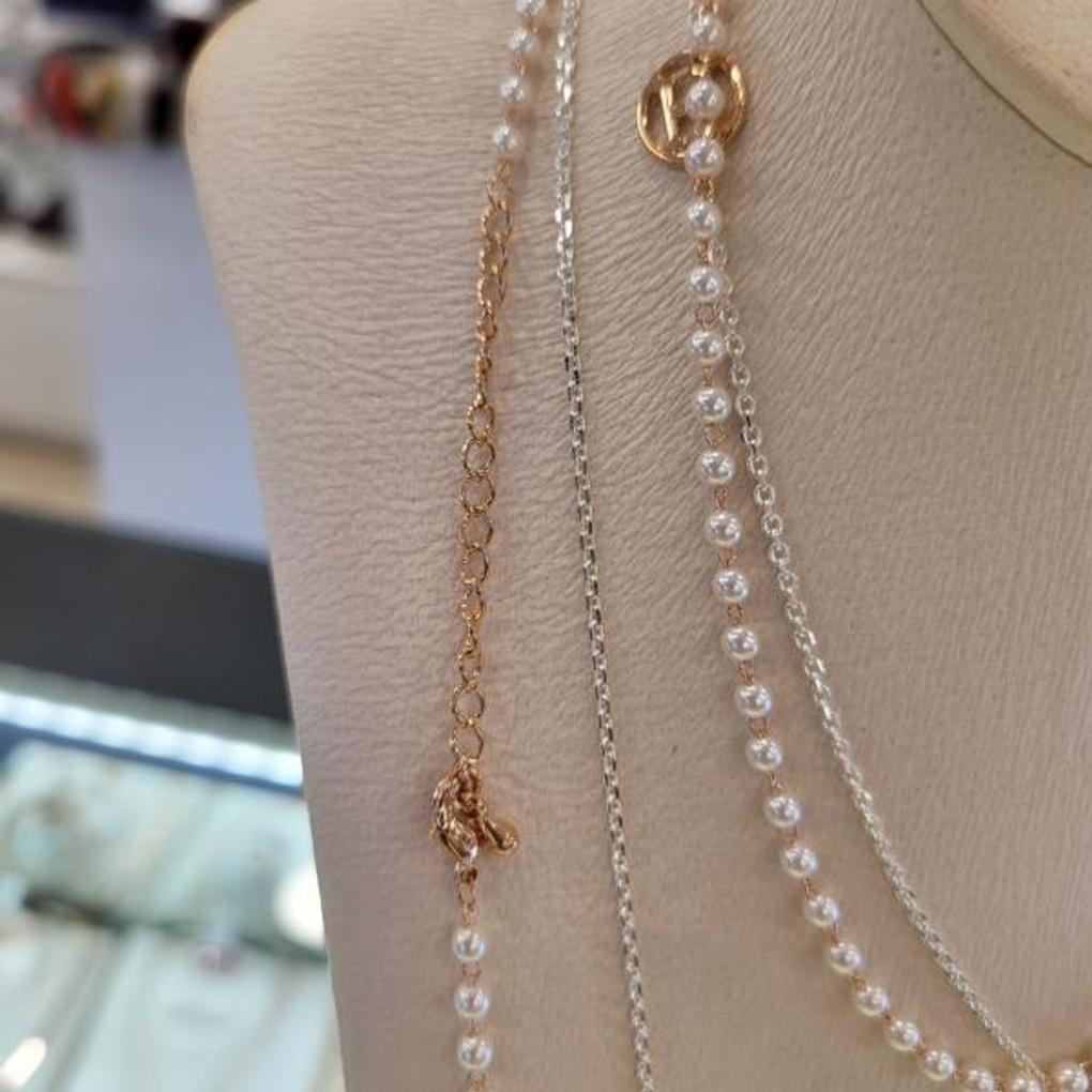 Atria H Pearl Double Row N Necklace LMMNEIN0025WHF