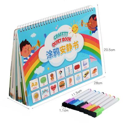 Carte de stickere copii educație timpurie carte jucărie iluminare oraș animal multi-scenă stickere DIY colorat carte liniștită
