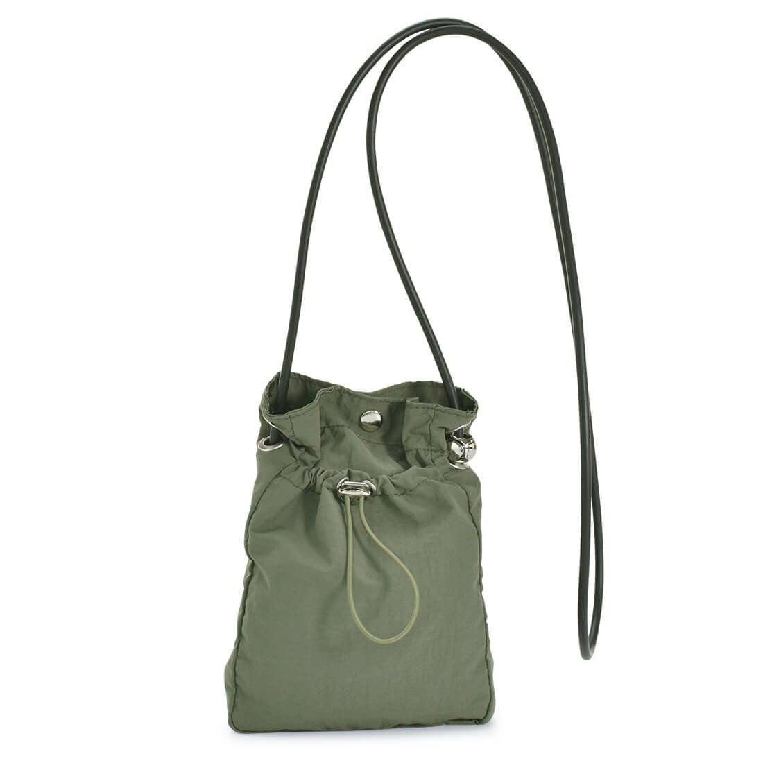 

Nylon Mini Drawstring Shoulder Minimalist Green [Barcos Blue] Bag, Bag, Lightweight, зелений