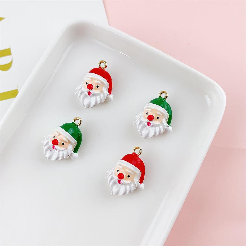 Three-Dimensional Colorful Santa Claus Pendant for DIY Jewelry