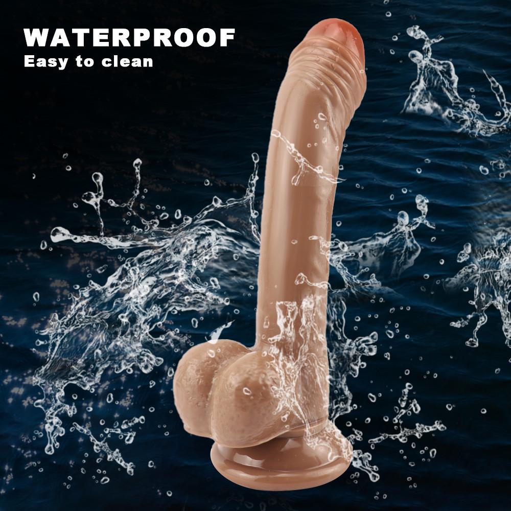 Hnědé dildo na penis realistické s přísavným popruhem Ultra elastický popruh na opasek na velkém dildu Sexy hračky pro ženy pro dospělé